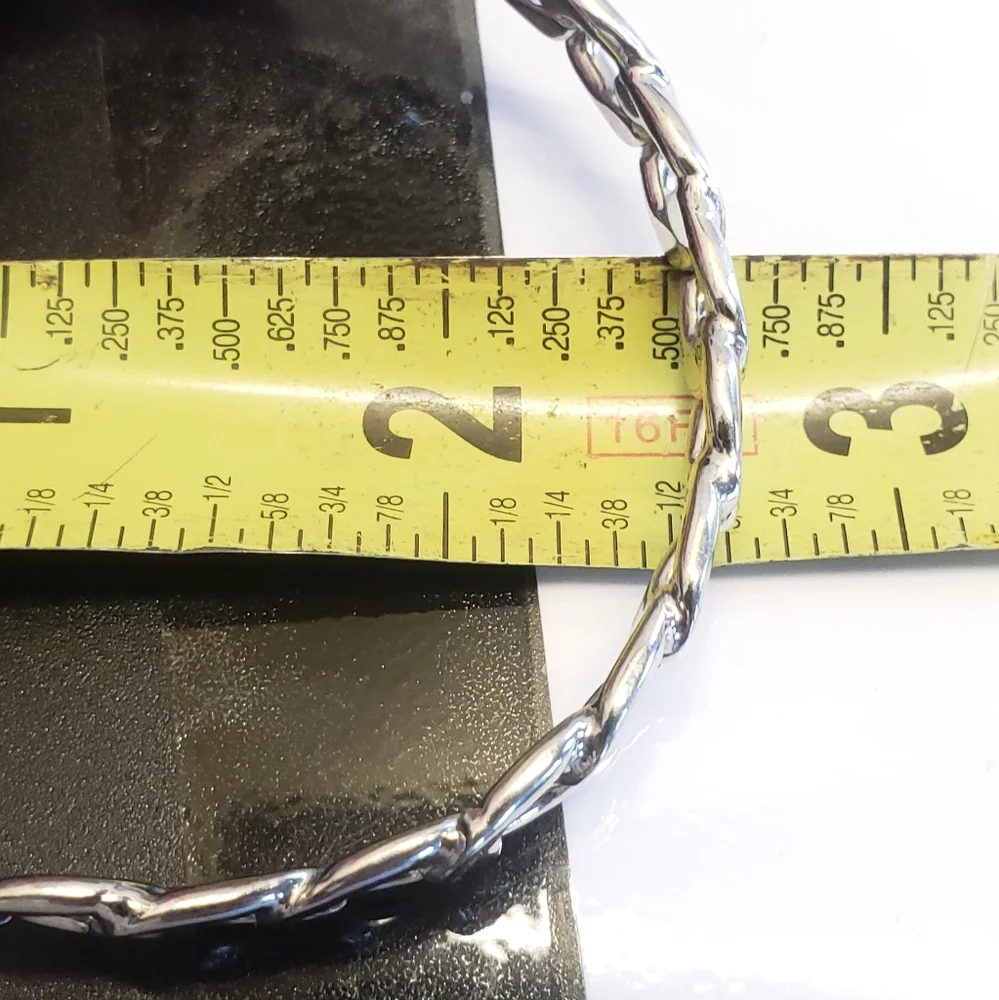Silver Plated Curb Chain Link Bangle Bracelet Classic Style Chain Bangle